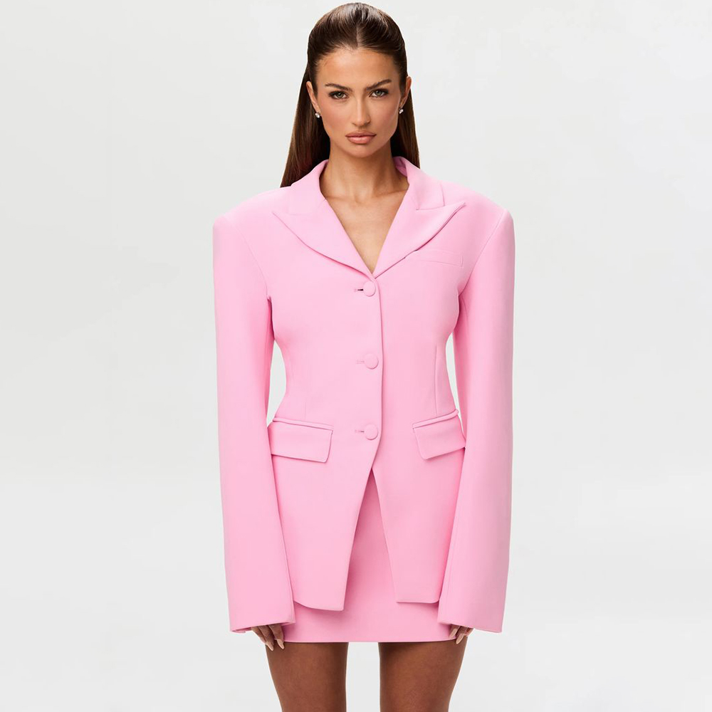 Women'S Formal Wear Pants Suit - Lively Pink Women's 2Pic Suit Set