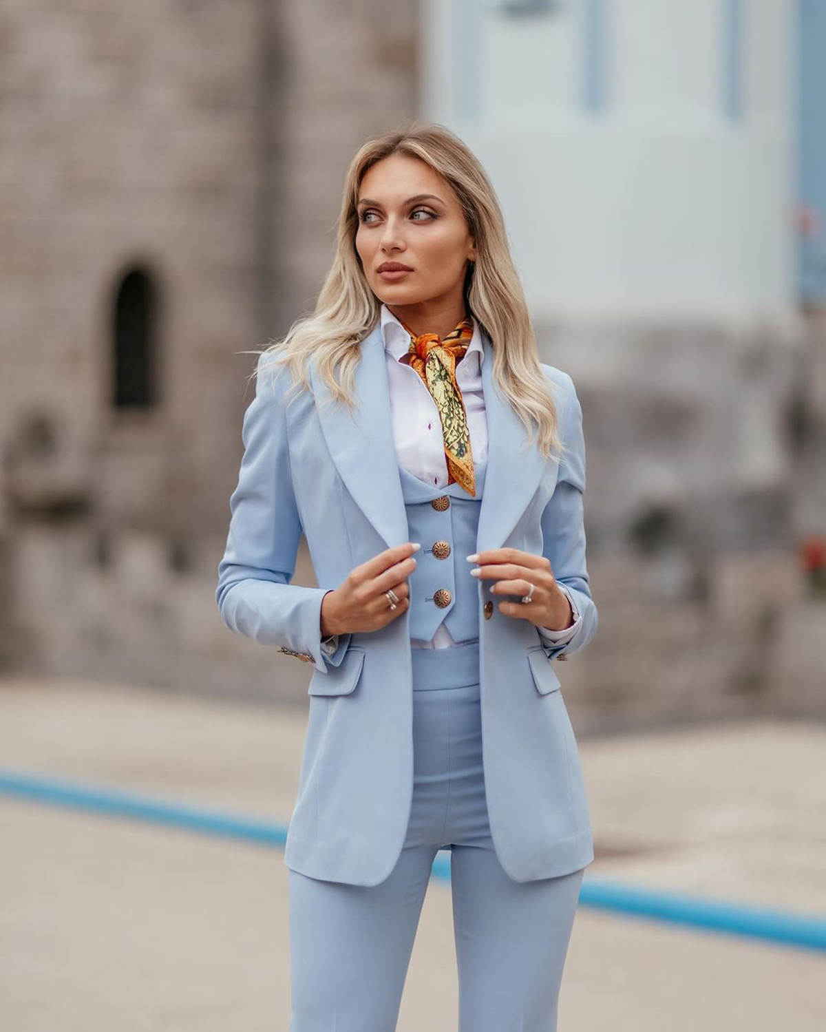 Women Formal Suits Sky Blue Pe - Women Formal Party Wear Dress review and price
