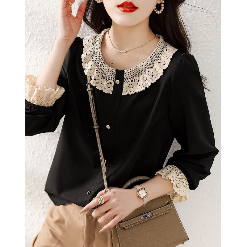 Women Clothes Contrast Patchwo - Women'S Formal Wear Blouse review and price