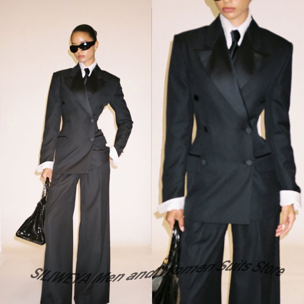 Professional Women's Black Dou - Women'S Formal Wear Pants Suit review and price
