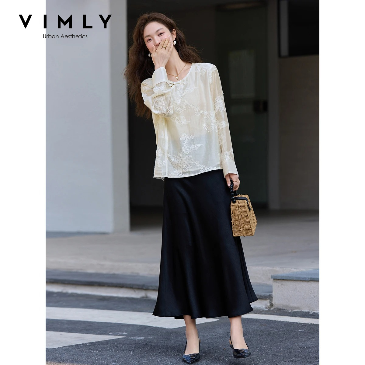 VIMLY Apricot New Chinese Embr - Women'S Formal Wear Blouse review and price
