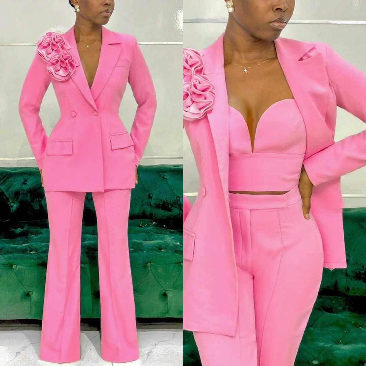 Customized Pink Women Pants Se - Women Formal Party Wear Dress review and price