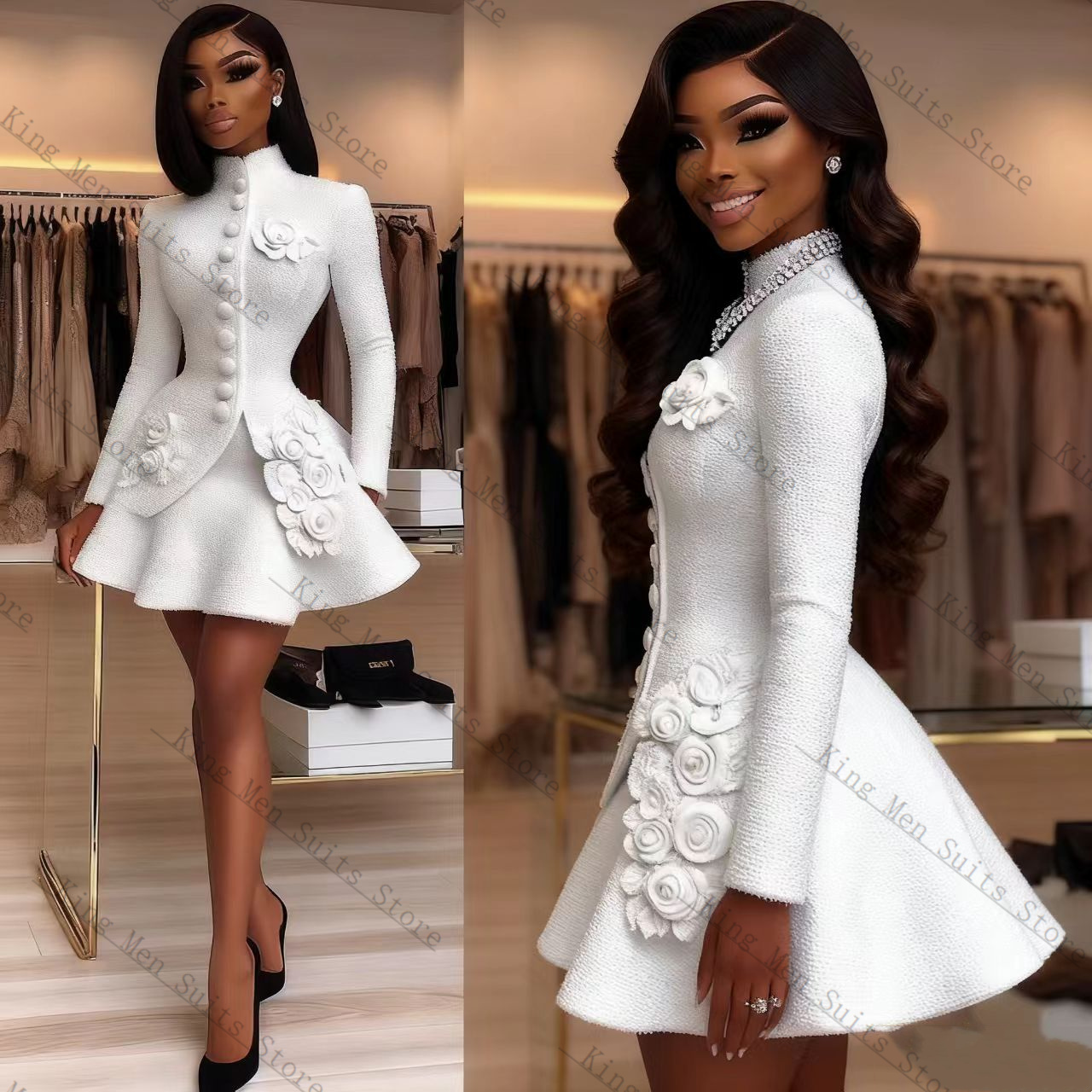 Luxury White Women Suit Set 2  - Women'S Formal Wear For A Wedding Guest review and price