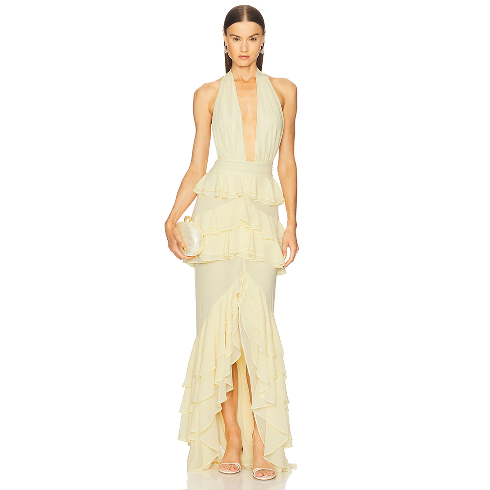 Evening Dresses Deep V Neck Ha - Women'S Formal Wear For A Wedding Guest review and price