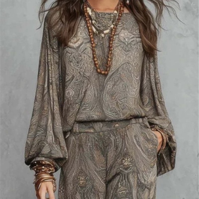 Boho Paisley Print Two-Piece S - Women'S Formal Wear Blouse review and price