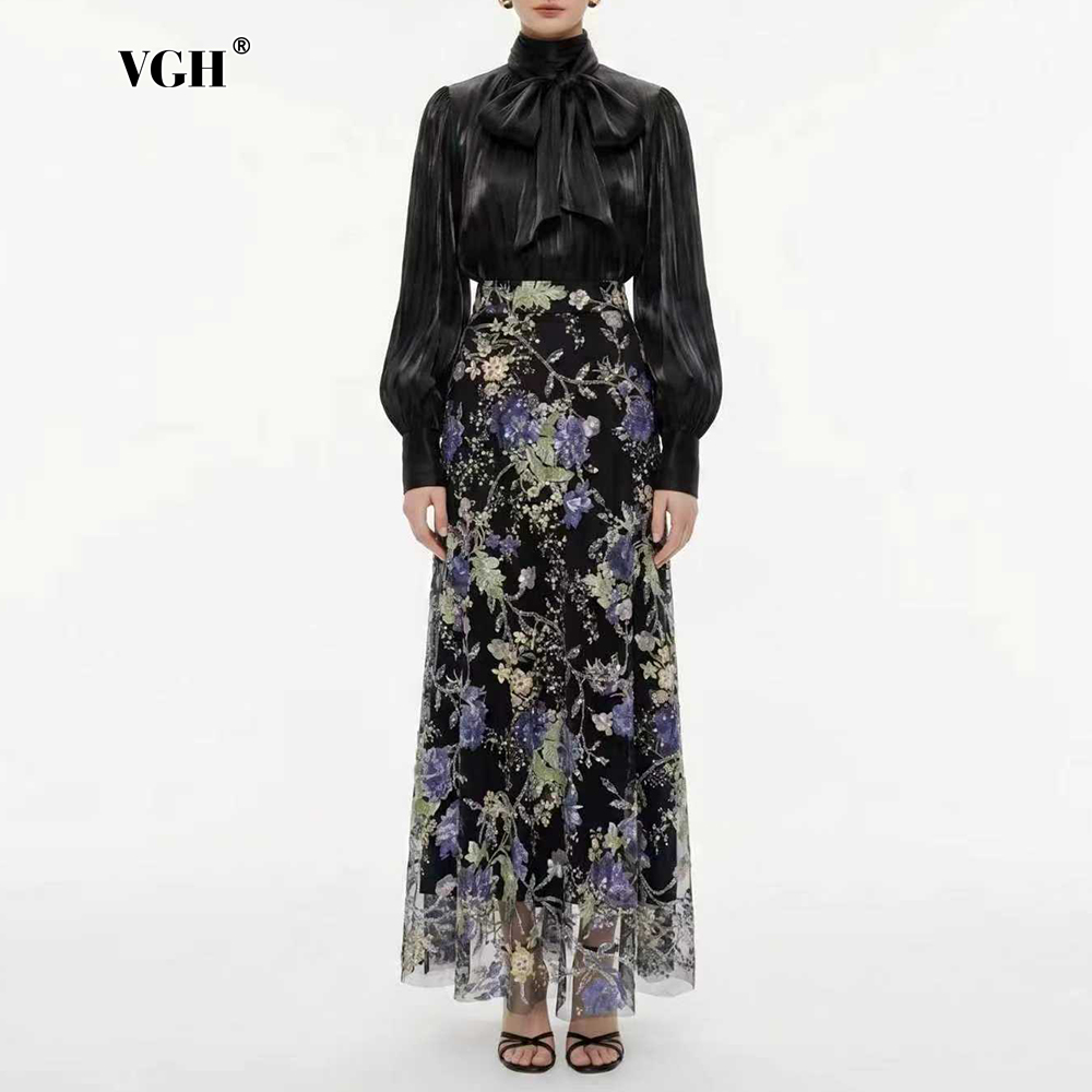 VGH Elegant Chic Black Floral  - Women'S Formal Wear Blouse review and price