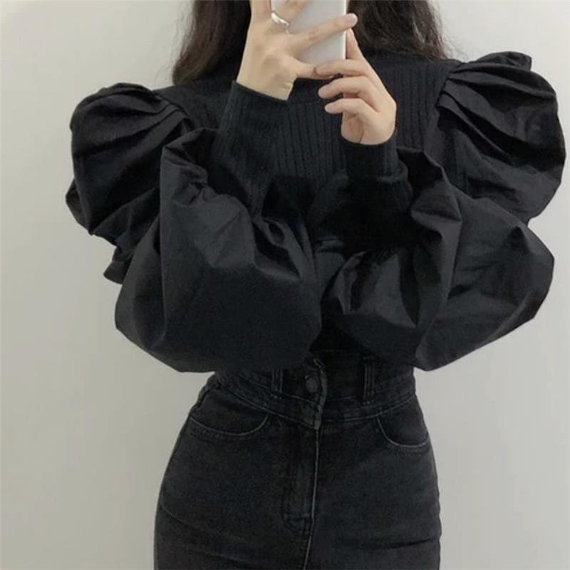 Knit Puff Long Sleeve Blouse W - Women'S Formal Wear Blouse review and price