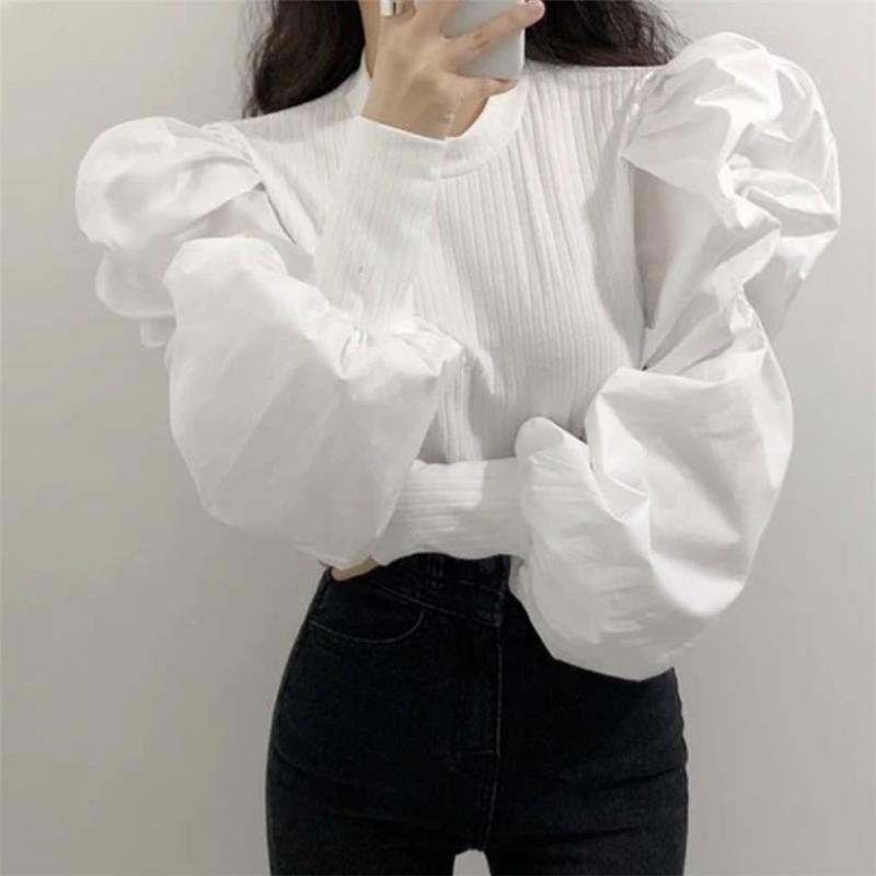 Knit Puff Long Sleeve Blouse W - Women'S Formal Wear Blouse review and price
