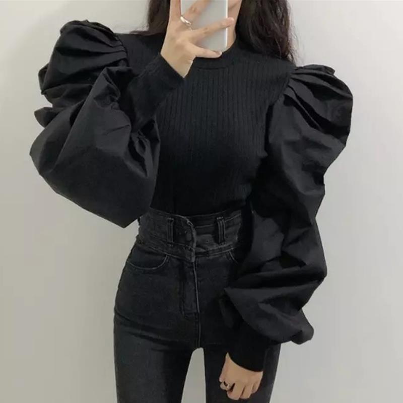 Knit Puff Long Sleeve Blouse W - Women'S Formal Wear Blouse review and price
