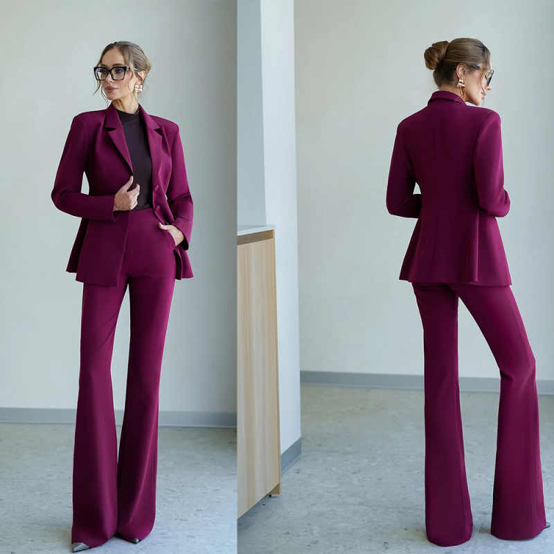 Pure Color Women Pants Suits S - Women Formal Party Wear Dress review and price