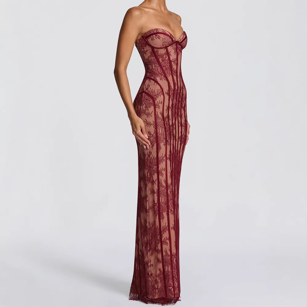Strapless Bodycon Maxi Dress f - Women Formal Party Wear Dress review and price