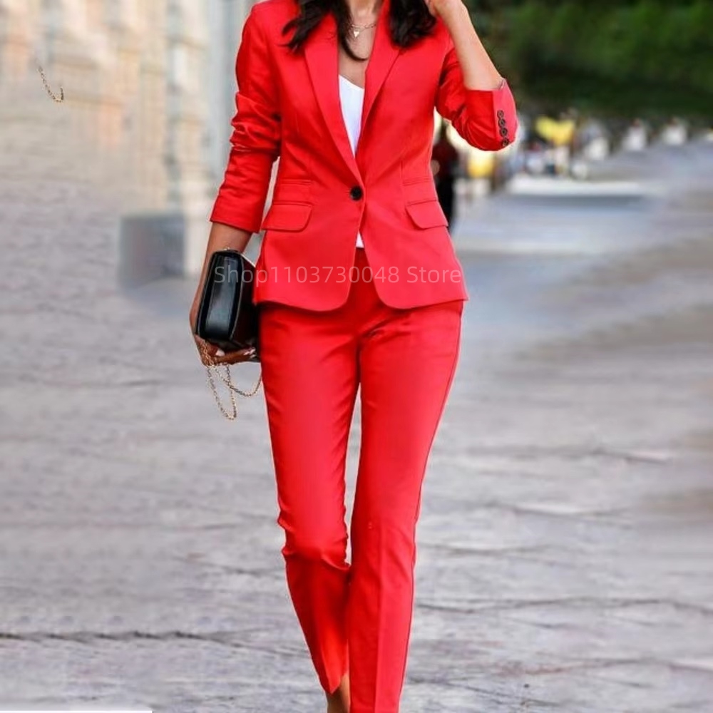 Fashion Office Ladies Blazer a - Women'S Formal Wear Pants Suit review and price
