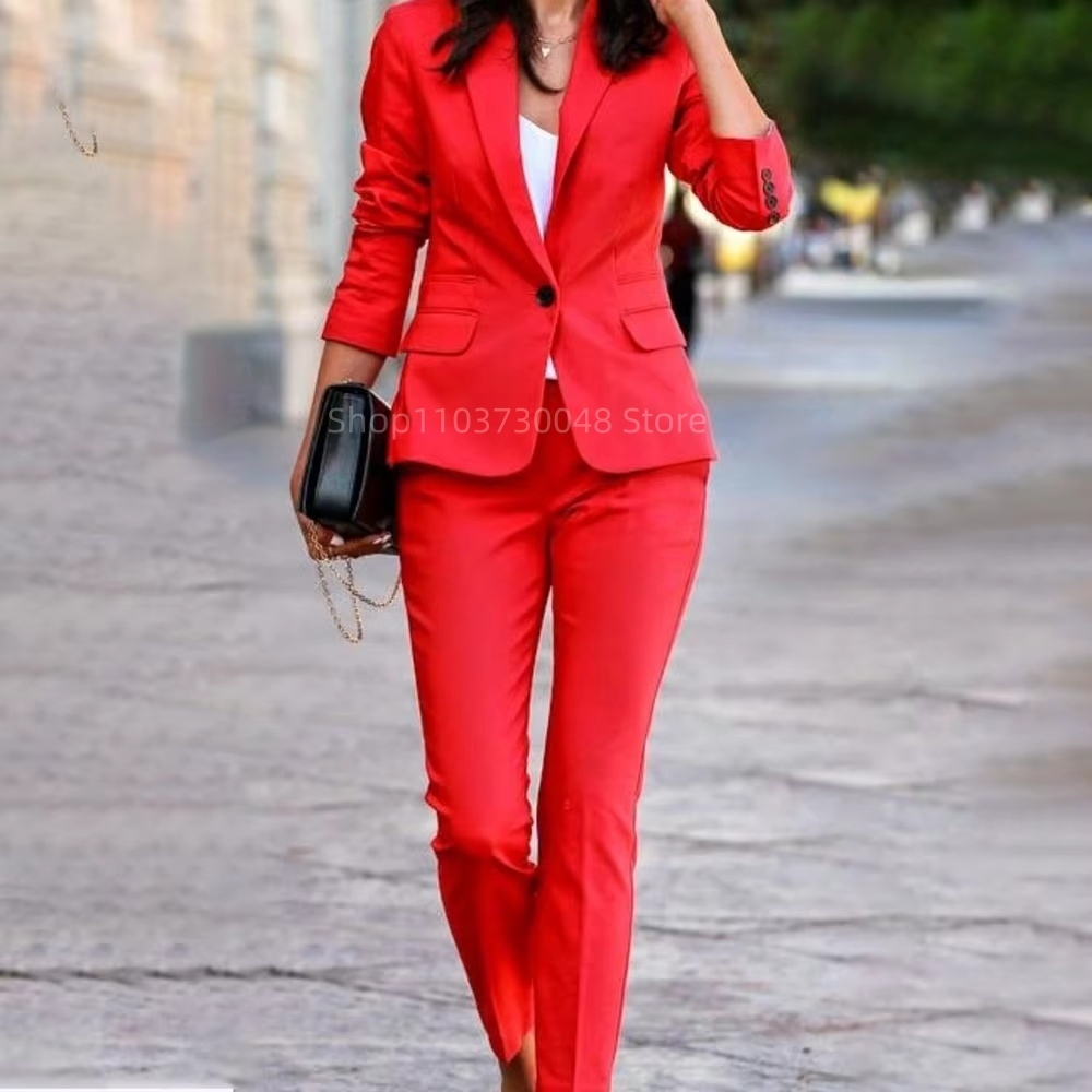 Fashion Office Ladies Blazer a - Women'S Formal Wear Pants Suit review and price