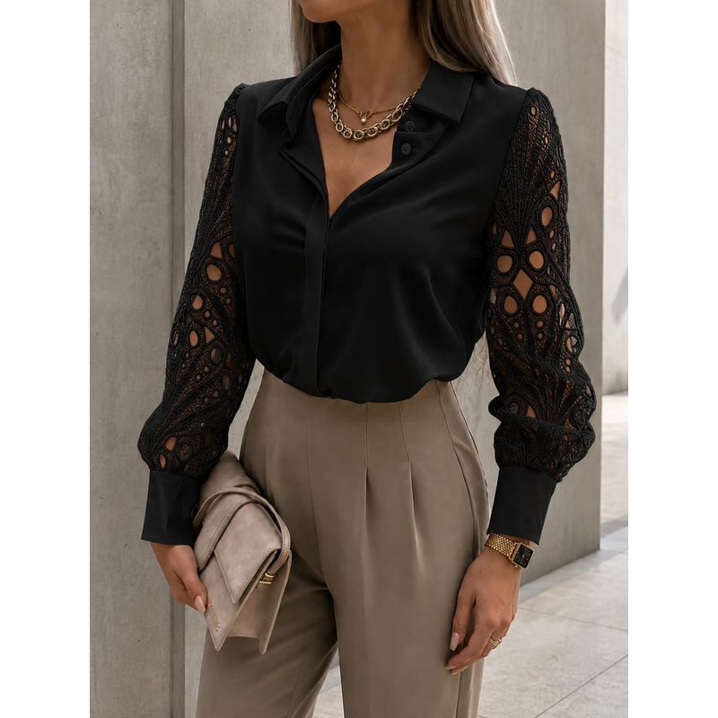 Women Button Down Satin Blouse - Women Formal Wear For Meeting review and price